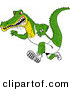Vector of a Drooling Cartoon Alligator Running Really Fast with an Aggressive Look by LaffToon