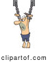 Vector of a Dying Cartoon White Male Prisoner Chained to a Wall by Toonaday