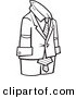 Vector of a Empty Cartoon Business Man Suit - Coloring Page Outline by Toonaday