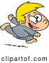 Vector of a Excited Cartoon Boy Running Rast in His Pajamas by Toonaday