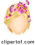 Vector of a Faceless White Girl with Butterflies and Flowers Decorating Her Blond Hair by BNP Design Studio