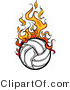 Vector of a Fast Volleyball with Trailing Flames by Chromaco