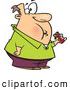 Vector of a Fat Cartoon Man Eating a Chocolate Candy Bar by Toonaday