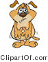 Vector of a Fatigued Cartoon Dog with Touching His Upset Stomach by Dennis Holmes Designs