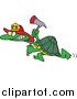 Vector of a Fire Fighter Tortoise Carrying an Axe by Toonaday