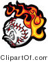 Vector of a Flaming Fast Baseball Cartoon Character by Chromaco