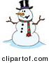 Vector of a Friendly Cartoon Snowman by Toonaday