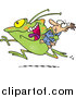Vector of a Frog Monster or Alien Abducting a Scared Man by Toonaday