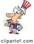 Vector of a Goofy Cartoon Uncle Sam with a Lit Dynamite Stick in His Mouth by Toonaday