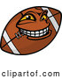 Vector of a Grinning Cartoon American Football Mascot by Vector Tradition SM