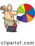 Vector of a Grumpy Cartoon Businessman Eating a Slice of a Pie Chart by Toonaday