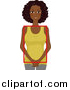 Vector of a Happy Black Lady with a Square Figure by BNP Design Studio