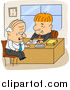 Vector of a Happy Business Men Going over Legal Documents in an Office - Cartoon Style by BNP Design Studio