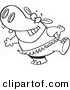 Vector of a Happy Cartoon Ballet Hippo in a Tutu - Coloring Page Outline by Toonaday