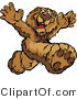 Vector of a Happy Cartoon Bear Mascot Prancing Around by Chromaco