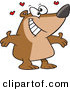 Vector of a Happy Cartoon Bear Ready to Hug with Love Hearts by Toonaday