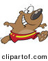Vector of a Happy Cartoon Bear Running in Swim Shorts by Toonaday