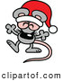 Vector of a Happy Cartoon Christmas Mouse Wearing a Santa Hat While Dancing by Zooco