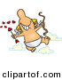 Vector of a Happy Cartoon Cupid Holding a Bow and Love Heart Arrow by Toonaday