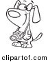 Vector of a Happy Cartoon Dog with a Camera Hanging from His Neck - Coloring Page Outline by Toonaday