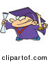 Vector of a Happy Cartoon Graduate Boy Holding Certificate by Toonaday