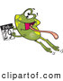 Vector of a Happy Cartoon Leap Day Frog Leaping with a February 29th Calendar Page - National Leap Day by Toonaday