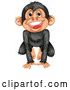 Vector of a Happy Cartoon Monkey by