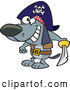 Vector of a Happy Cartoon Pirate Dog Holding a Sword by Toonaday
