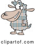 Vector of a Happy Cartoon Plaid Sheep Smiling by Toonaday