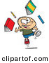 Vector of a Happy Cartoon School Boy Tossing Supplies into the Air by Toonaday