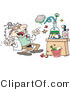 Vector of a Happy Cartoon Scientist Experimenting in His Lab with Chemicals by Gnurf