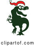 Vector of a Happy Cartoon Tyrannosaurus Rex Wearing Santa Hat by Zooco