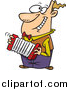 Vector of a Happy Cartoon White Man Playing an Accordion by Toonaday
