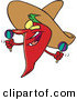 Vector of a Happy Hot Cartoon Mexican Chili Pepper by Toonaday
