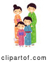 Vector of a Happy Japanese Family Posing Together by BNP Design Studio