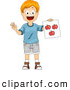 Vector of a Happy School School Boy Holding a Red Apple Flash Card by BNP Design Studio
