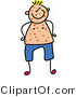 Vector of a Happy Sick White Boy with Bug Bites All over His Face and Body by Prawny