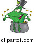 Vector of a Happy St. Patrick's Day Cartoon Frog Tossing Gold Coins into the Air from a Pot by Toonaday