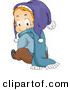 Vector of a Happyp Toddler Boy Wearing Winter Clothes While Looking Back by BNP Design Studio