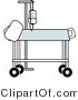 Vector of a Hospital Gurney Beside IV Stand in a Medical Room by Pams Clipart