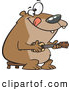 Vector of a Intelligent Cartoon Bear Playing a Ukelele by Toonaday