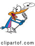 Vector of a Intelligent Cartoon Karaoke Bird Singing by Toonaday