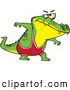 Vector of a Intimidating Cartoon Wrestler Alligator Ready to Wrestle by Toonaday