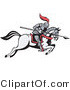 Vector of a Knight Charging Forward with a Spear on a Horse by Patrimonio
