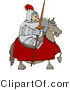 Vector of a Knight Holding Lance While Sitting on a Horse by Djart