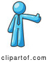 Vector of a Light Blue Business Character Giving Thumbs up by Leo Blanchette