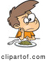 Vector of a Mad Cartoon Boy Sitting at a Dinner Table with a Pile of Greens on His Plate by Toonaday