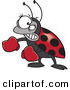 Vector of a Mad Cartoon Ladybug Wearing Boxing Gloves by Toonaday
