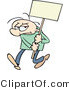 Vector of a Mad Cartoon Man Protesting with a Blank Sign by Gnurf