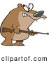 Vector of a Menacing Cartoon Bear Armed with a Hunting Rifle by Toonaday
